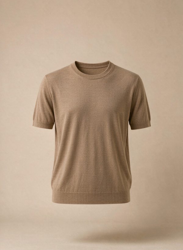 Knit Camel Shortsleeve